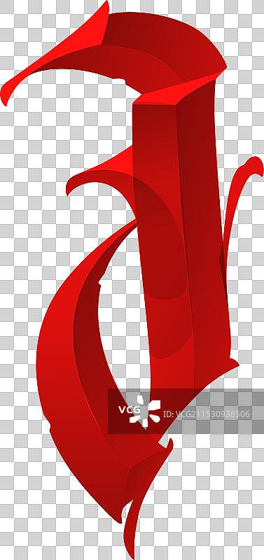 哥特风格字母中的字母J图片素材