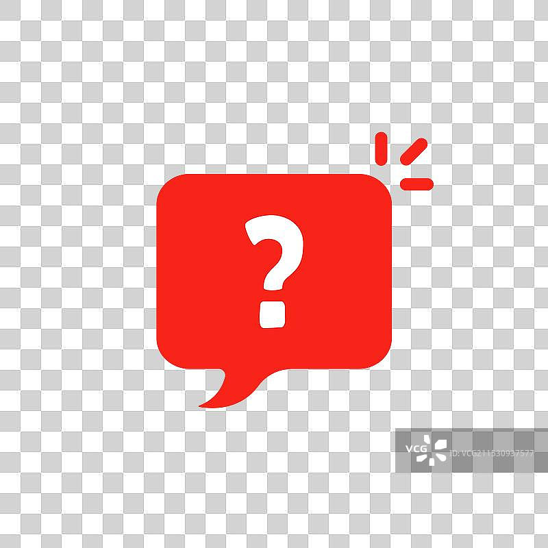 红色对话气泡内带有问号，像是测验一样图片素材