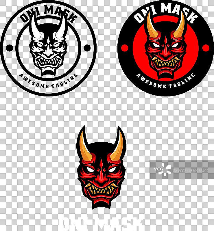 简单的鬼面具标志吉祥物风格图片素材