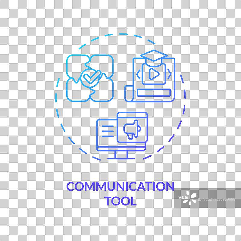简单渐变的细线沟通工具图标图片素材