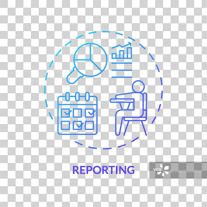 简单渐变的细线报告图标概念图片素材