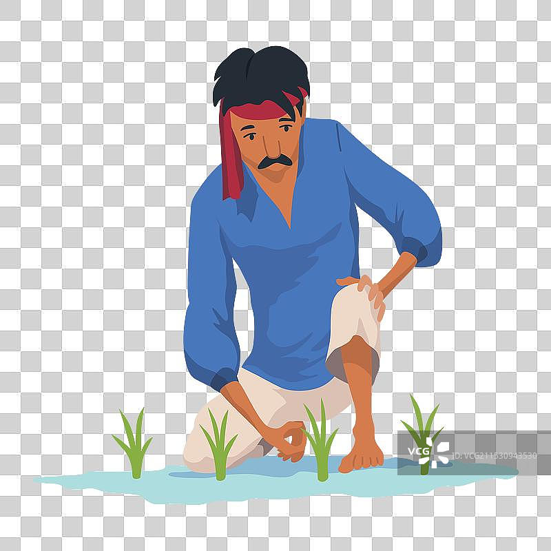 印度农民在印度乡村欢呼的角色图片素材