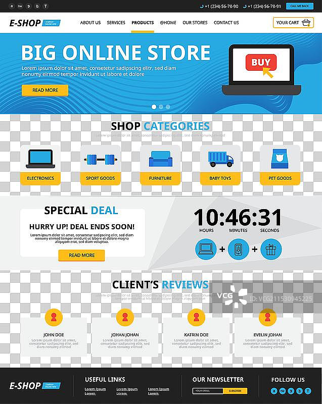 网页在线购物图片素材