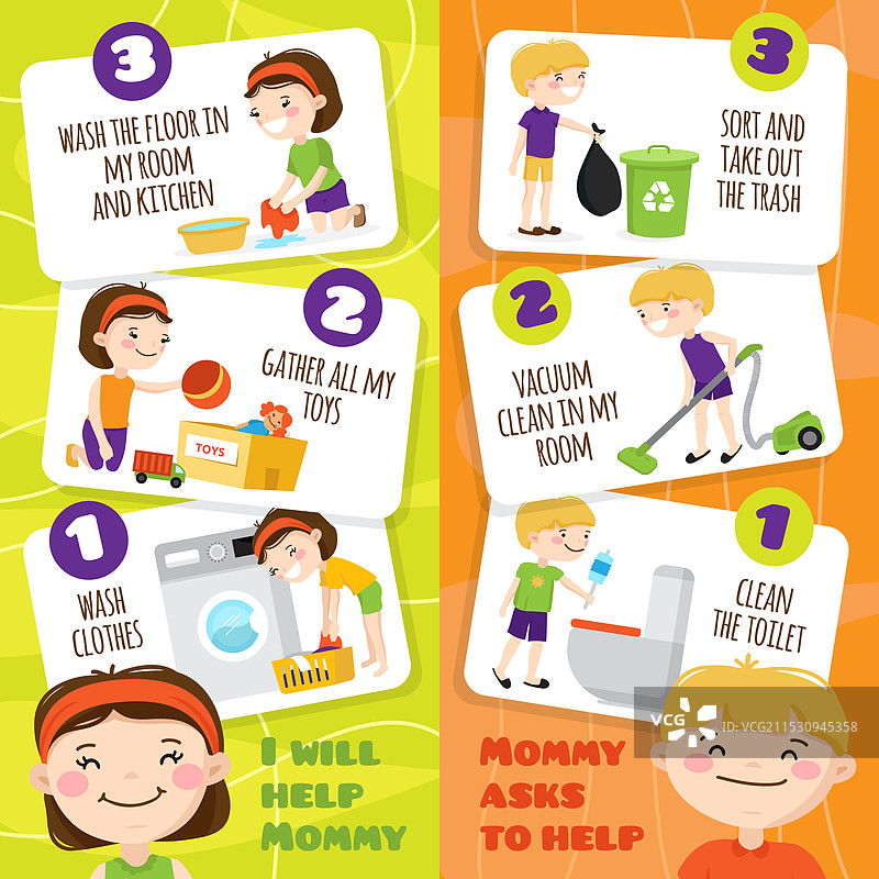 孩子们在清理横幅图片素材