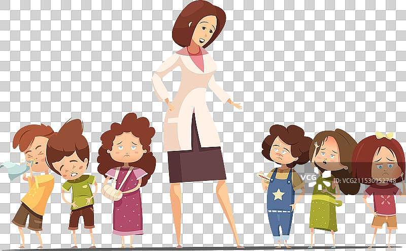 幼儿园食物中毒情景卡通图片素材