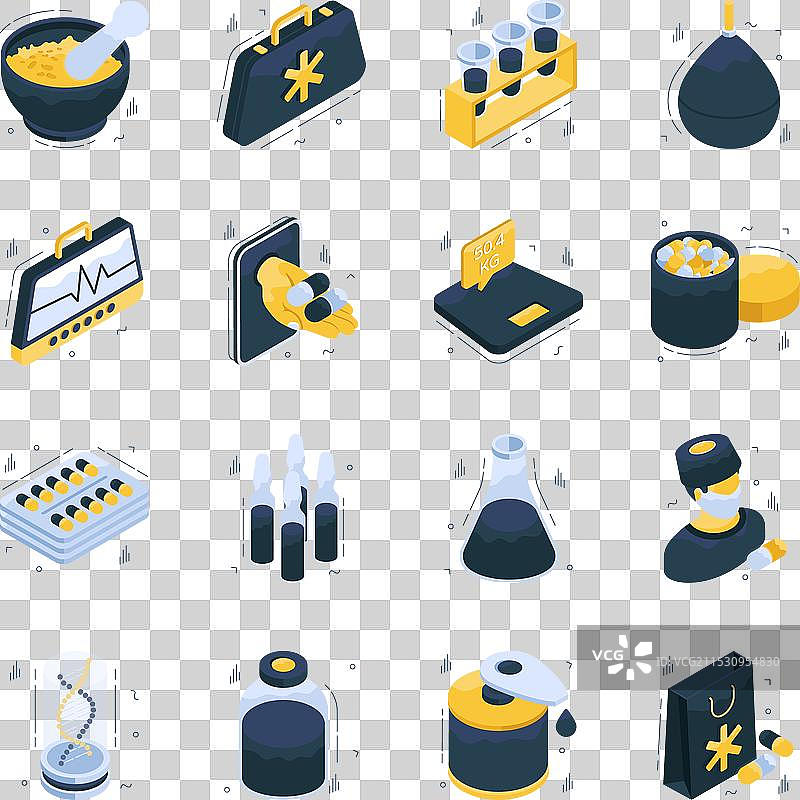 一组医疗扁平图标图片素材