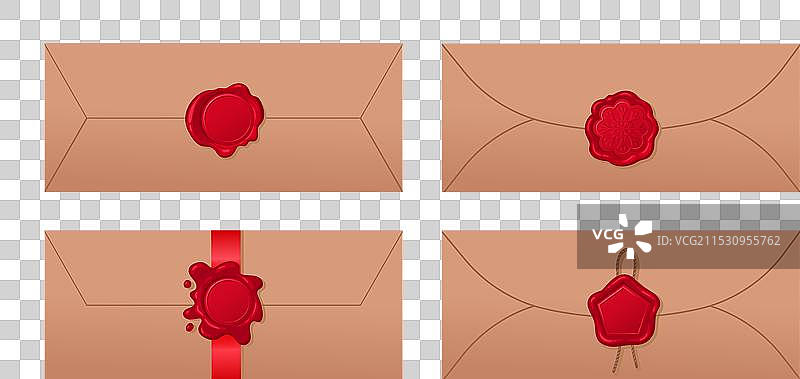 带有蜡封的复古邮政信件信封图片素材