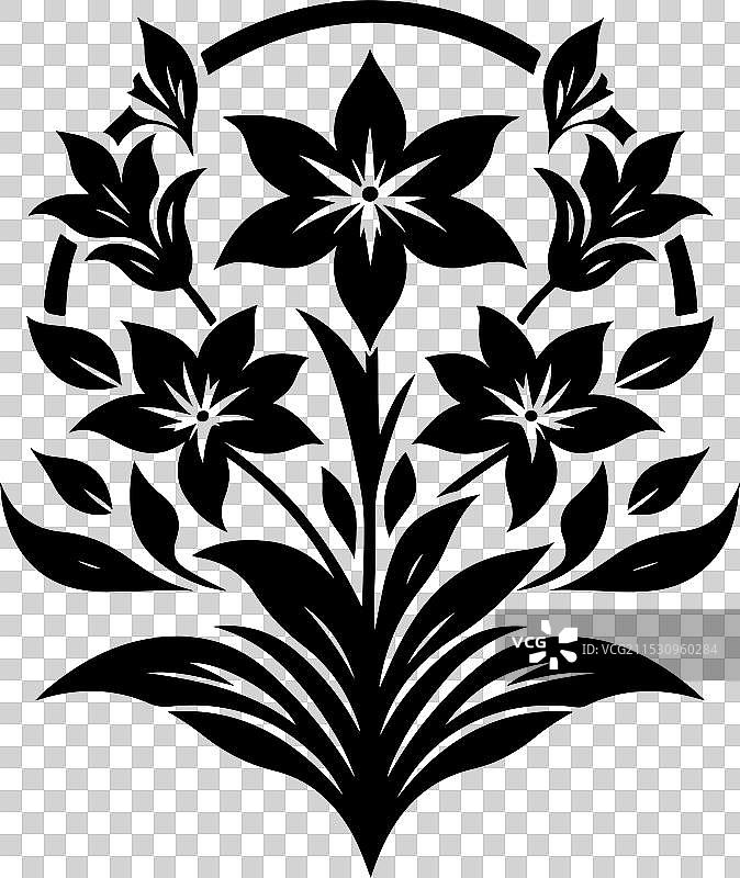 花卉剪影设计图片素材