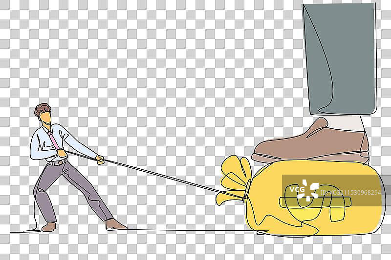 连续的一笔画试图拿走钱图片素材