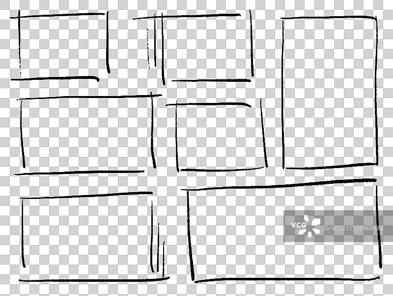 手绘矩形框架套装图片素材