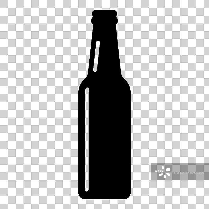 玻璃啤酒瓶图标图片素材