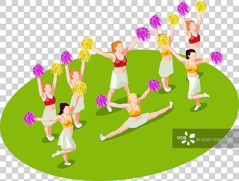 拉拉队等长收缩训练图片素材