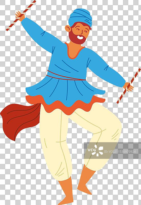 在纳瓦拉特里节庆祝的印度男子图片素材