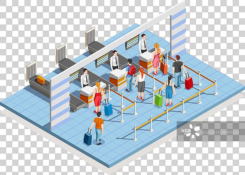 机场值机区域的构图图片素材