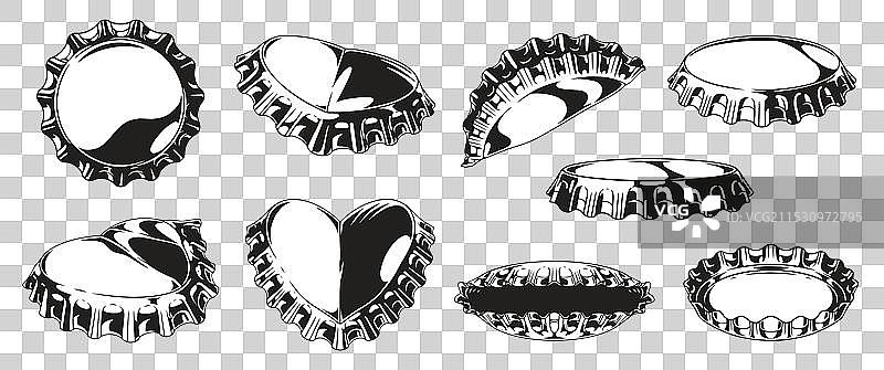 瓶盖套件元素单色图片素材