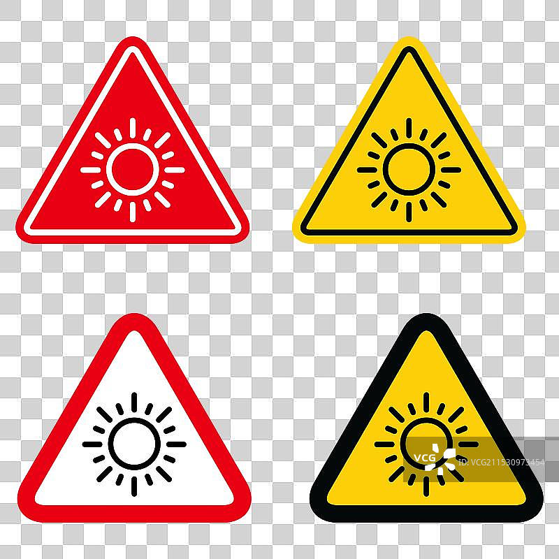 防晒指数图标与紫外线辐射图片素材