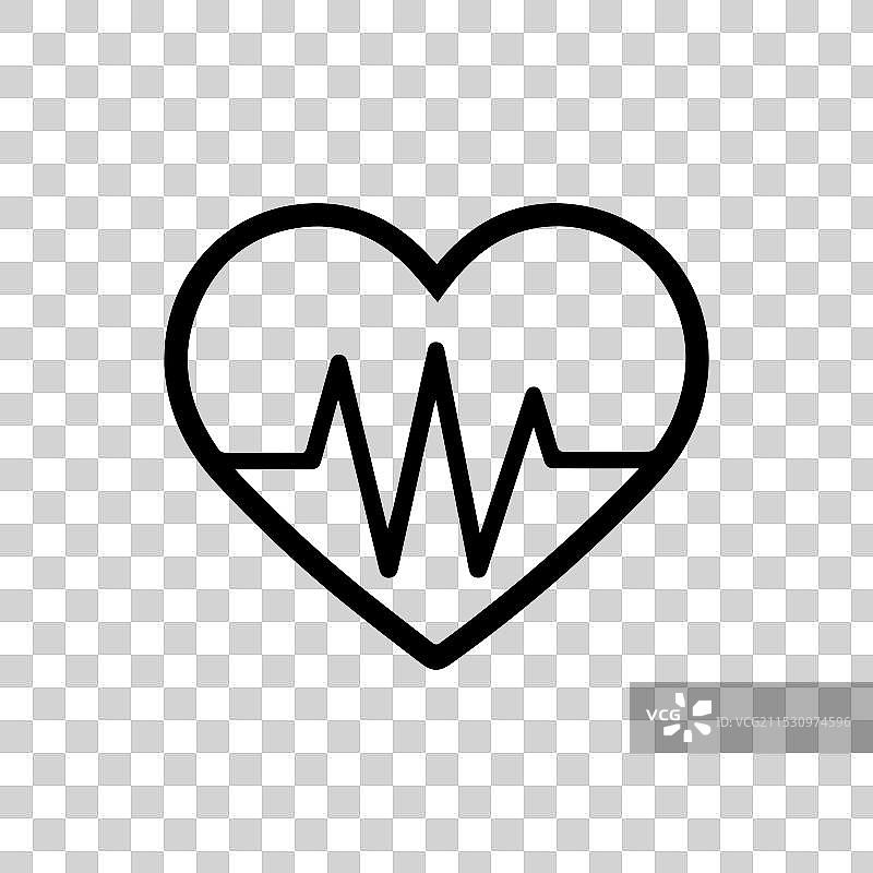 心脏报告图标或现代线条符号线条艺术图片素材