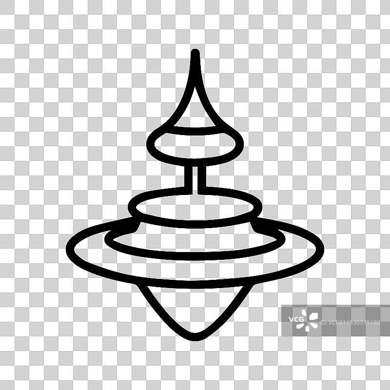 旋转陀螺图标或现代线条符号线条艺术图片素材