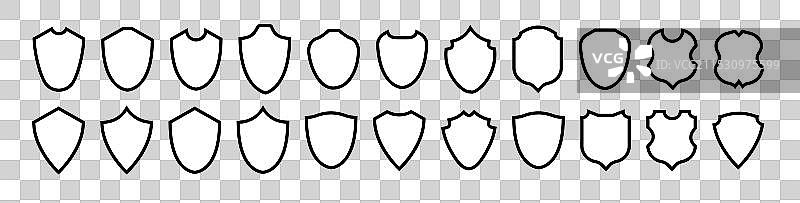 盾牌框架套装收集 盾牌标志 空白图片素材