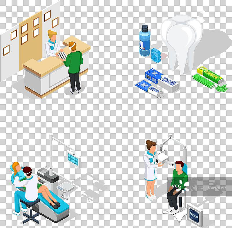 牙科等距设计概念图片素材