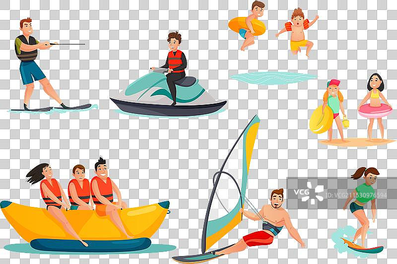 夏季水上活动套装图片素材