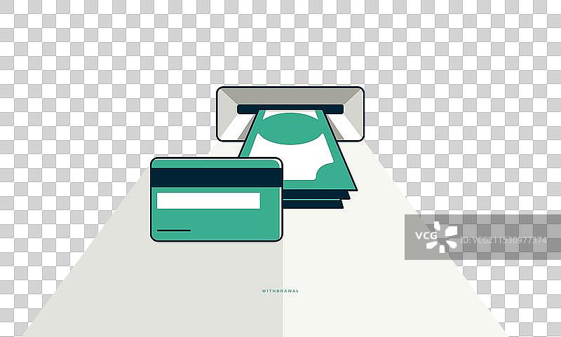 提款概念海报，自动取款机上的钞票堆叠图片素材