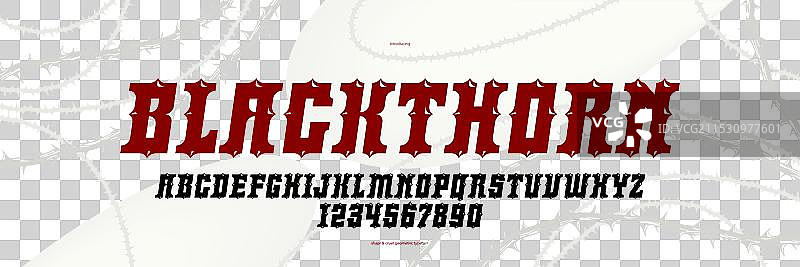 黑刺黑色哥特式展示字体，用于徽章和图片素材