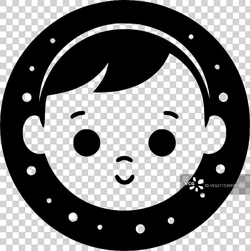 婴儿 - 黑白孤立图标图片素材