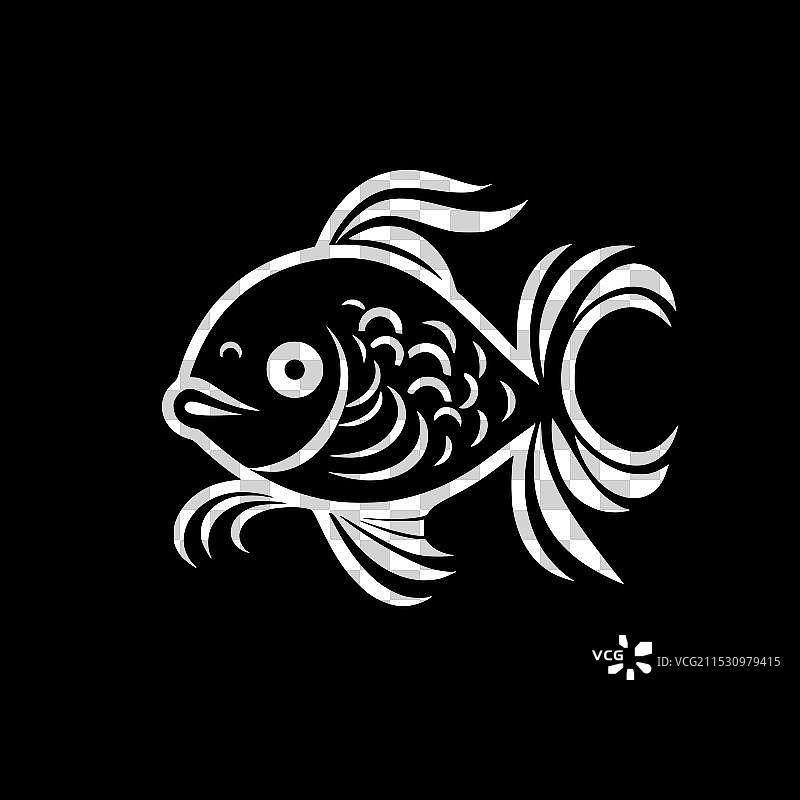 小丑鱼 - 黑白色图片素材