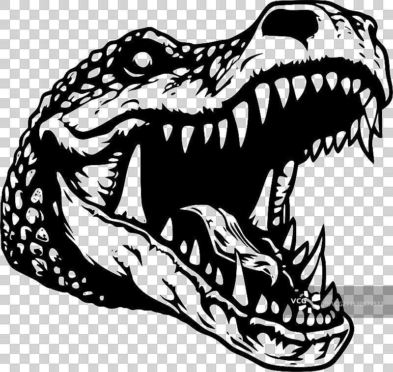 鳄鱼 - 高质量标志 - 适合T恤使用图片素材