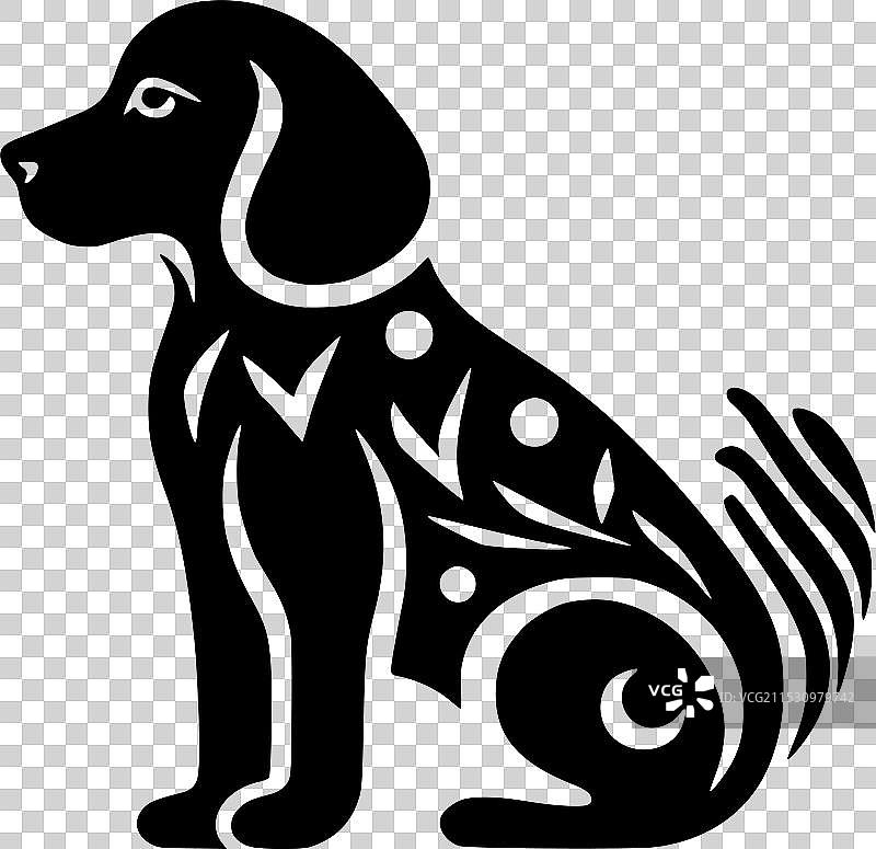 狗 - 极简风格的平面标志图片素材