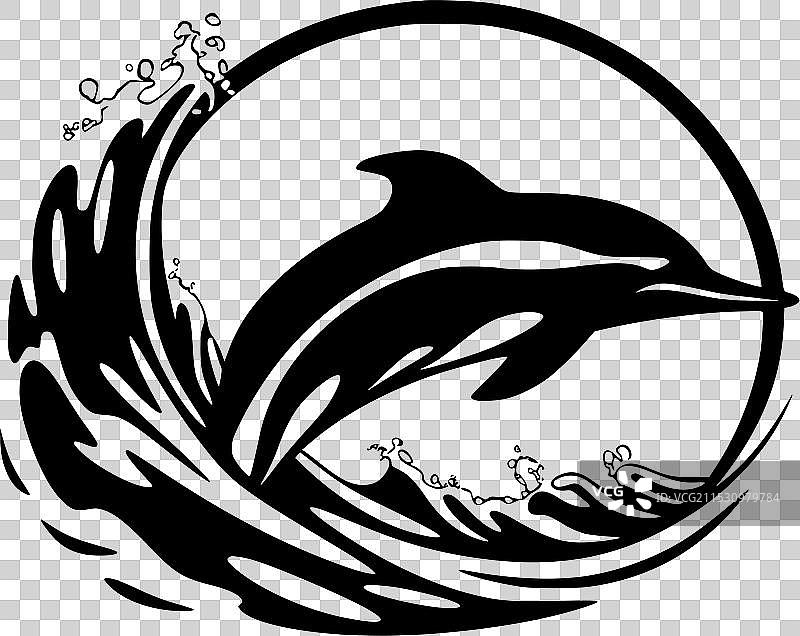 海豚 - 高质量标志 - 适合T恤设计图片素材
