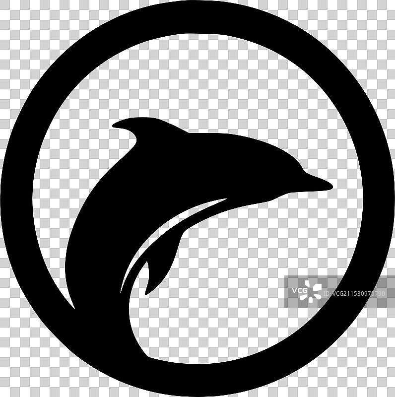 海豚 - 极简和简单的轮廓图片素材