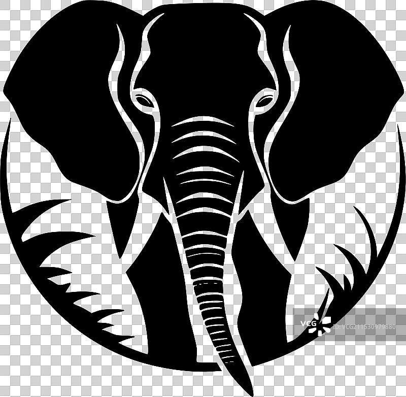 大象 - 极简和简单的轮廓图片素材