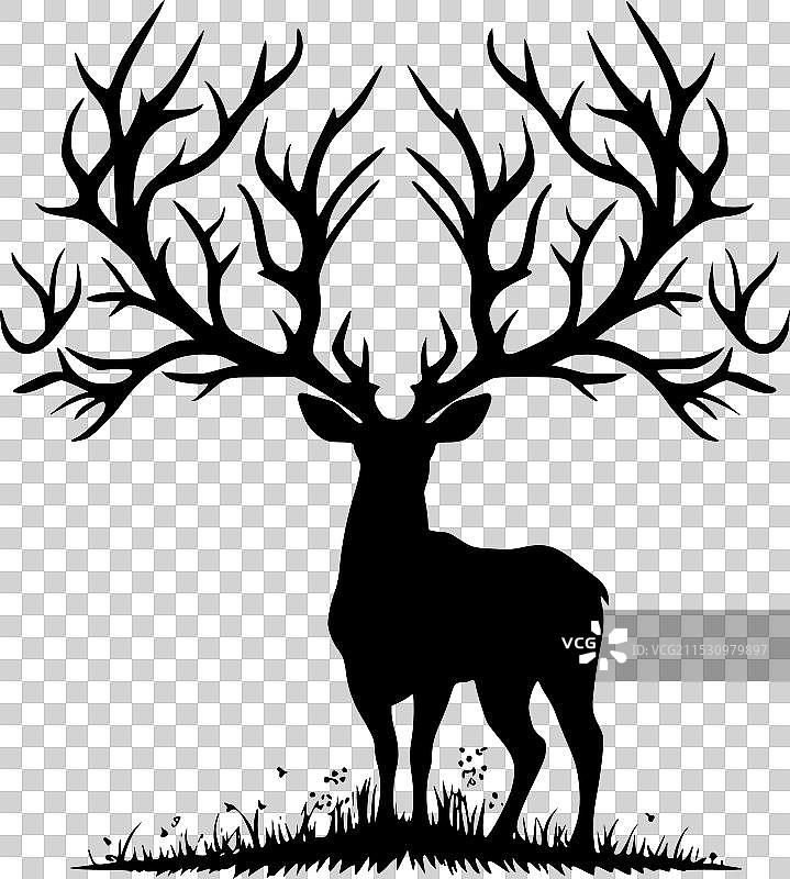 鹿 - 高质量标志 - 适合T恤使用图片素材