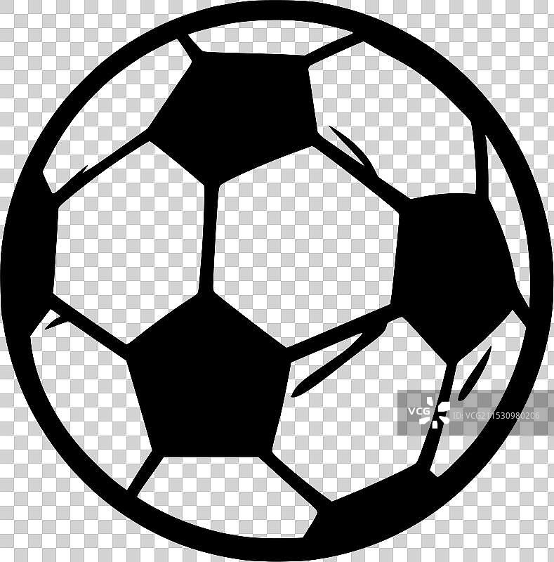 足球 - 黑白孤立图标图片素材