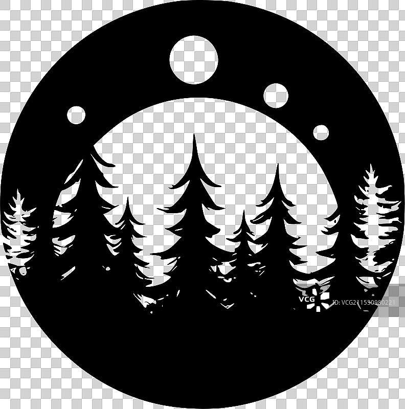 黑白森林图片素材