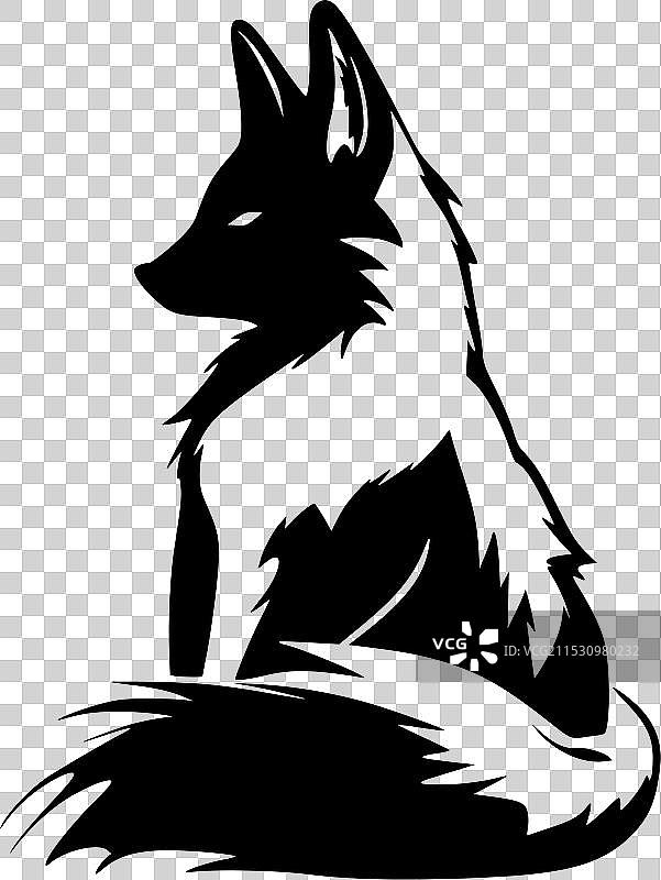 狐狸 - 极简和简单的轮廓图片素材