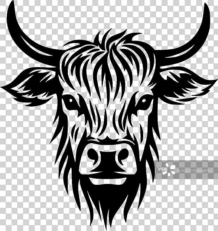 高地牛 - 极简风格的简单轮廓图片素材