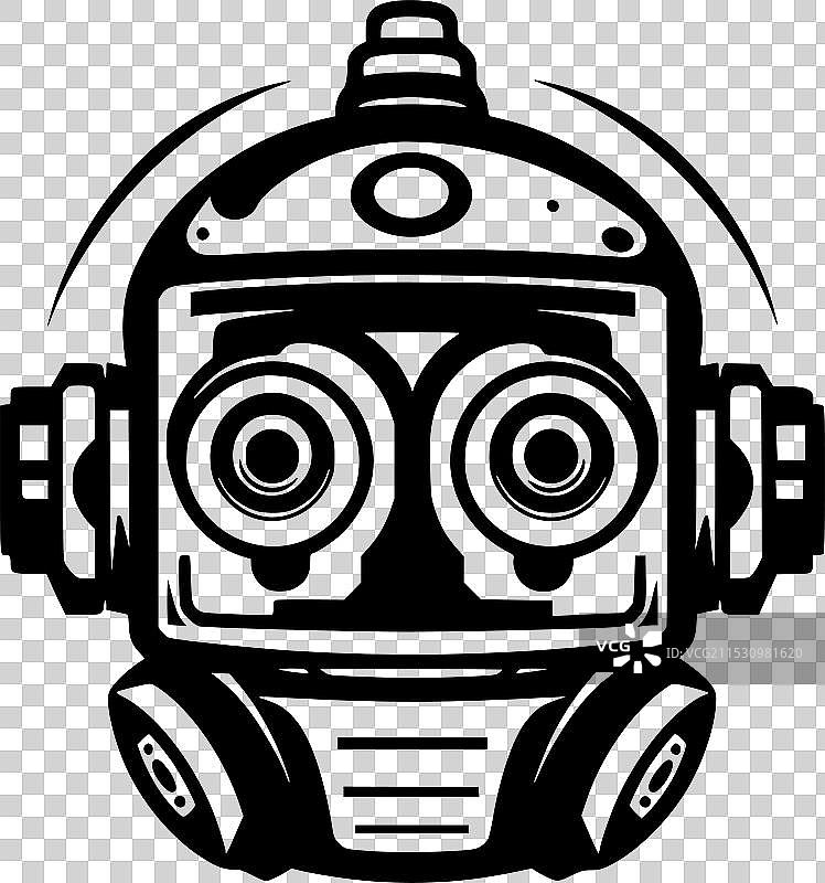 黑白机器人图片素材