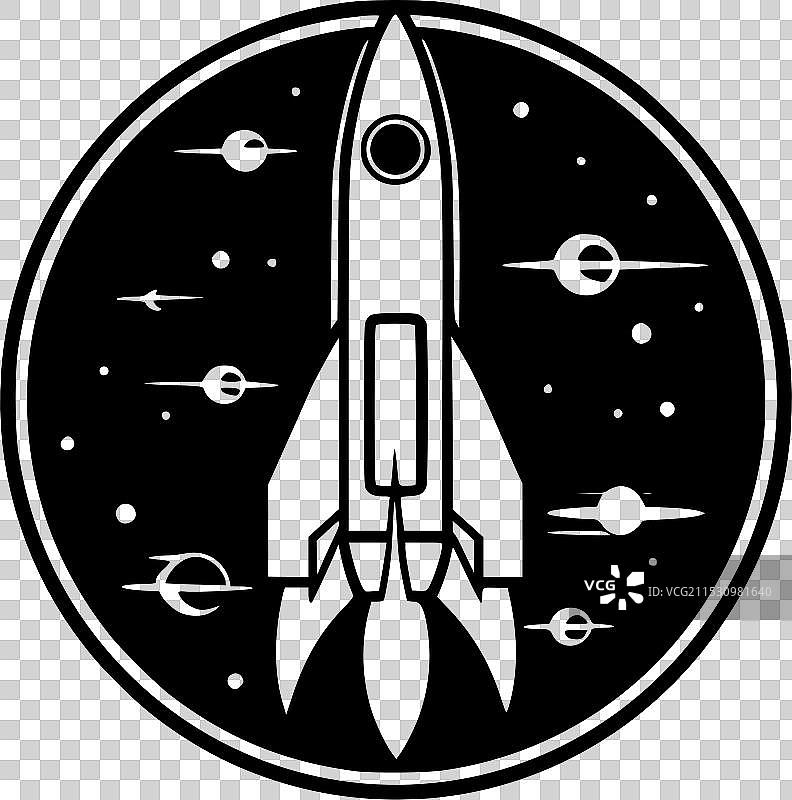 火箭 - 极简风格的平面logo图片素材