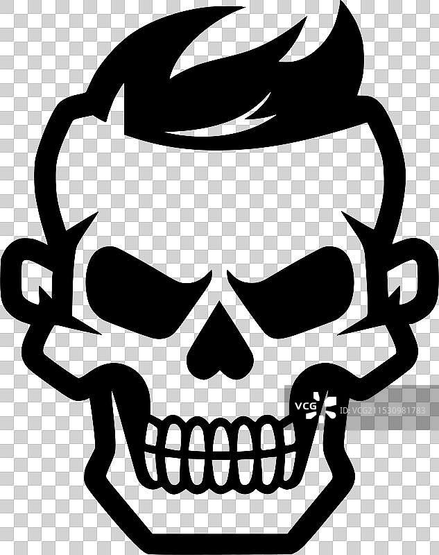 骷髅 - 黑白孤立图标图片素材