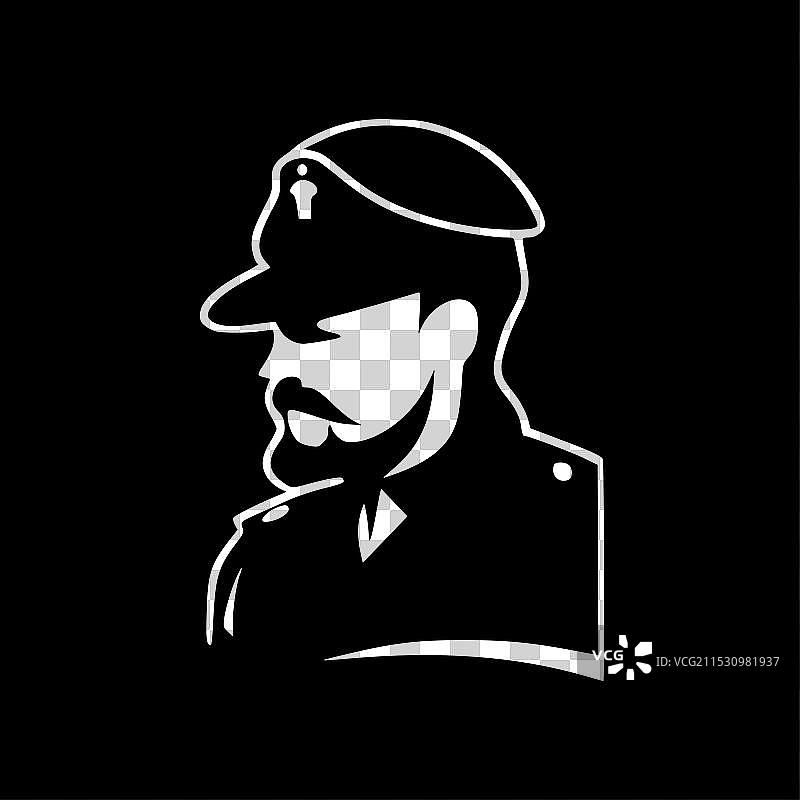 士兵 - 黑白孤立图标图片素材