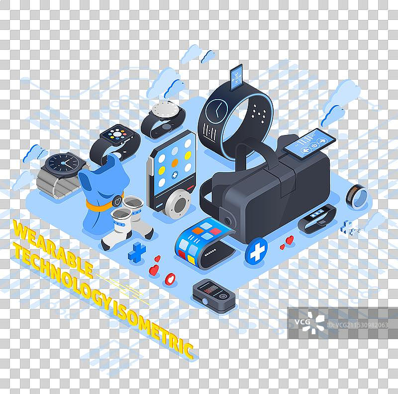 可穿戴技术等距设计图片素材
