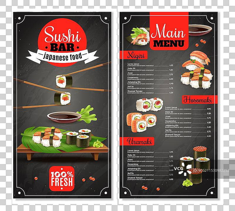 寿司吧菜单图片素材