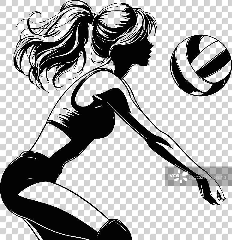 可爱的排球女孩图片素材