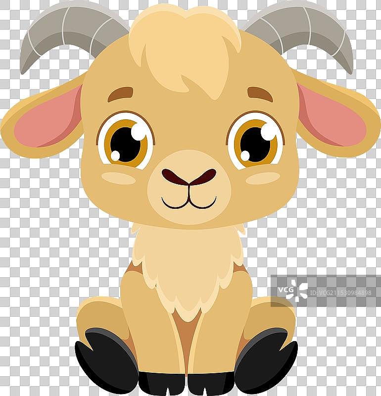 可爱的卡通小山羊动物角色图片素材