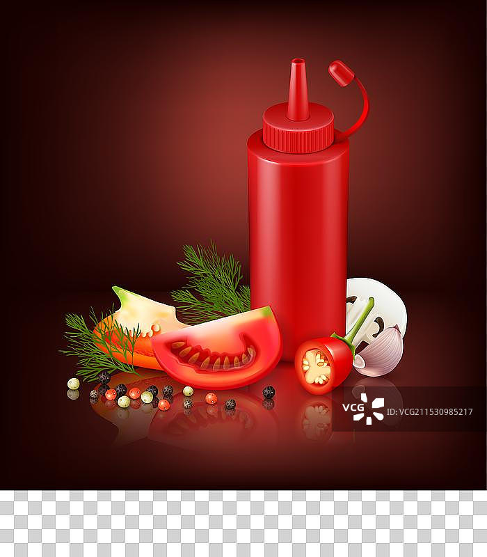 逼真的背景与红色塑料瓶图片素材