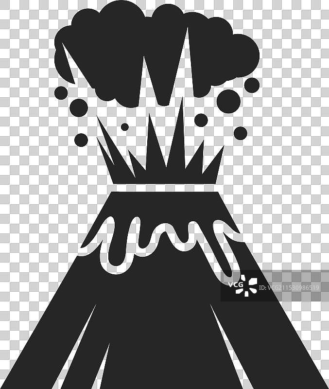 火山喷发黑色图标自然山脉图片素材