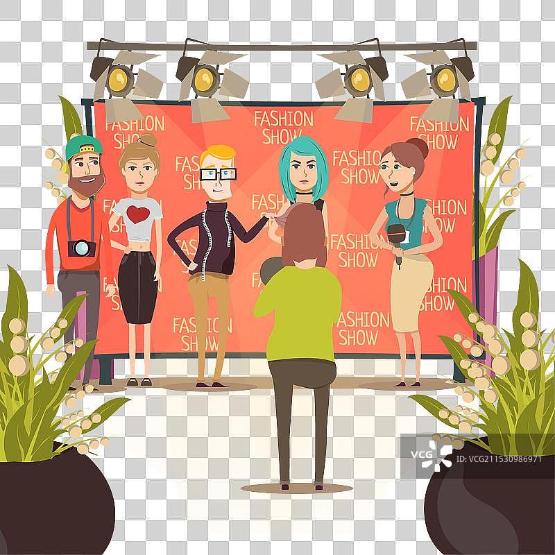 时装秀采访构图图片素材